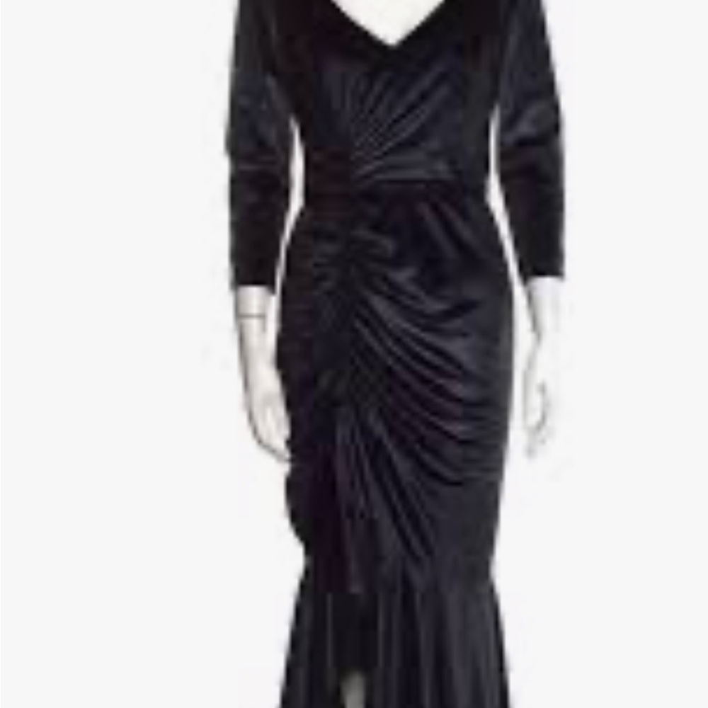Marchesa Black Long Sleeve Gown